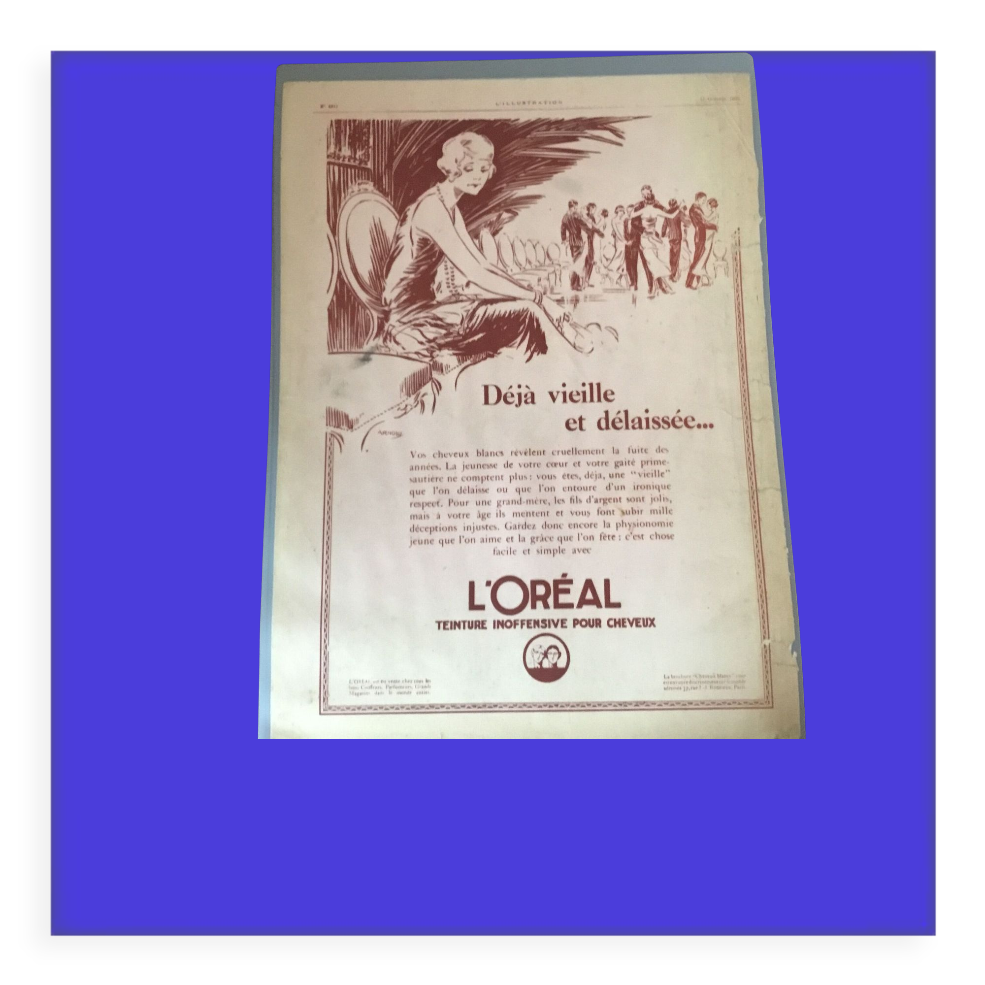 Vintage advertising to frame the oreal