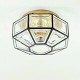 Plafonnier en verre et laiton de style Mid-Century, provenant de Limbourg, en Allemagne, années 1960