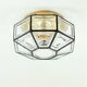Mid-Century Glass & Brass Ceiling Light from Limburg, Germany, 1960s