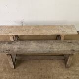 Pair of vintage wooden benches
