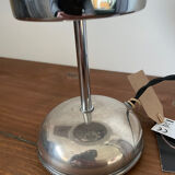 White opaline lamp with silver metal.