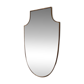 Miroir "écusson" avec cadre en métal doré 86 x 50 cm