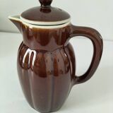 Vintage chocolate glazed stoneware teapot