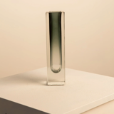 Black "Square" vase by Flavio Poli for Seguso 70's