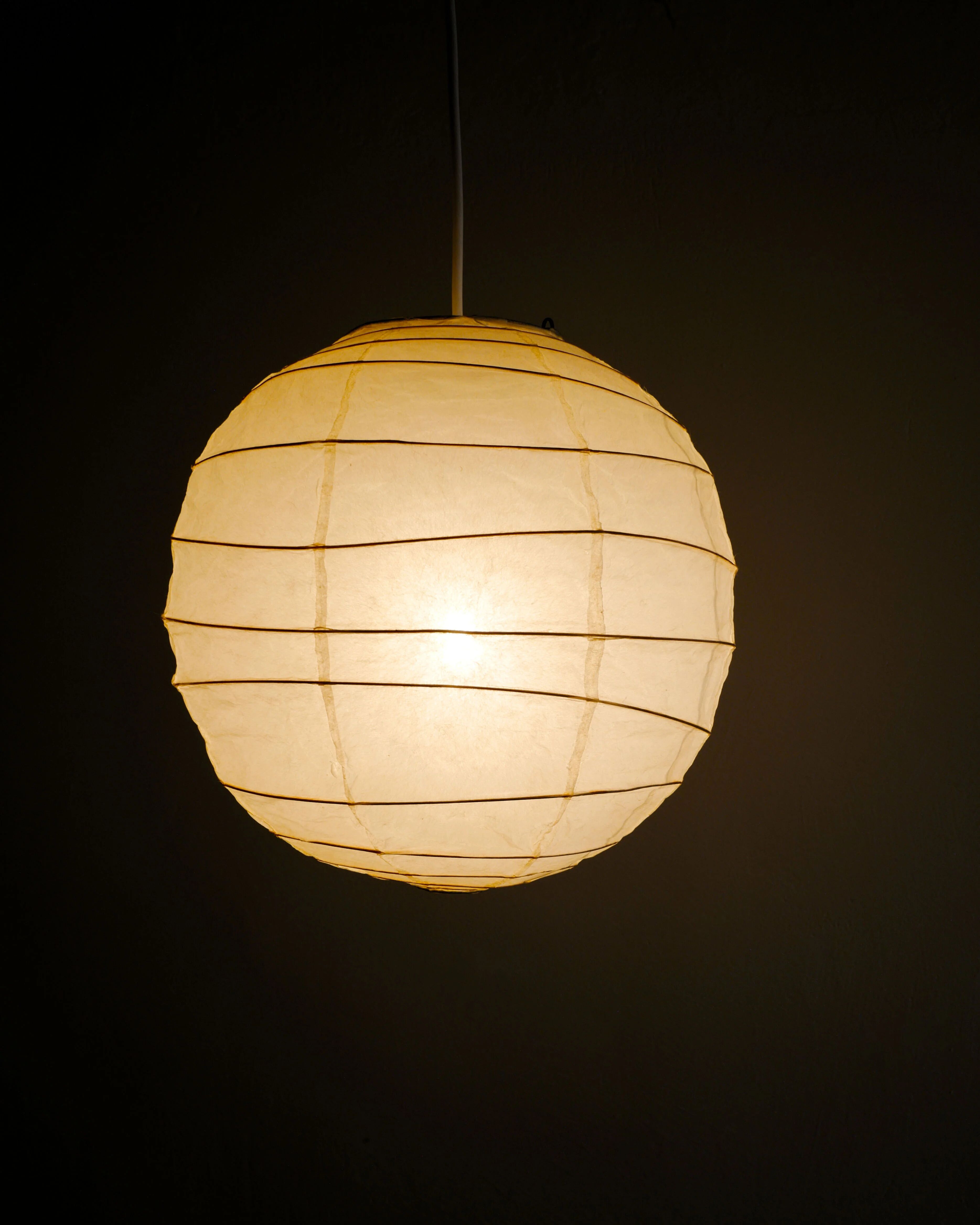 Vintage Mid Century "30D" Paper Ceiling Pendant Lamp by Isamu Noguchi