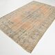 Tapis oriental turc vintage pêche et bleu
