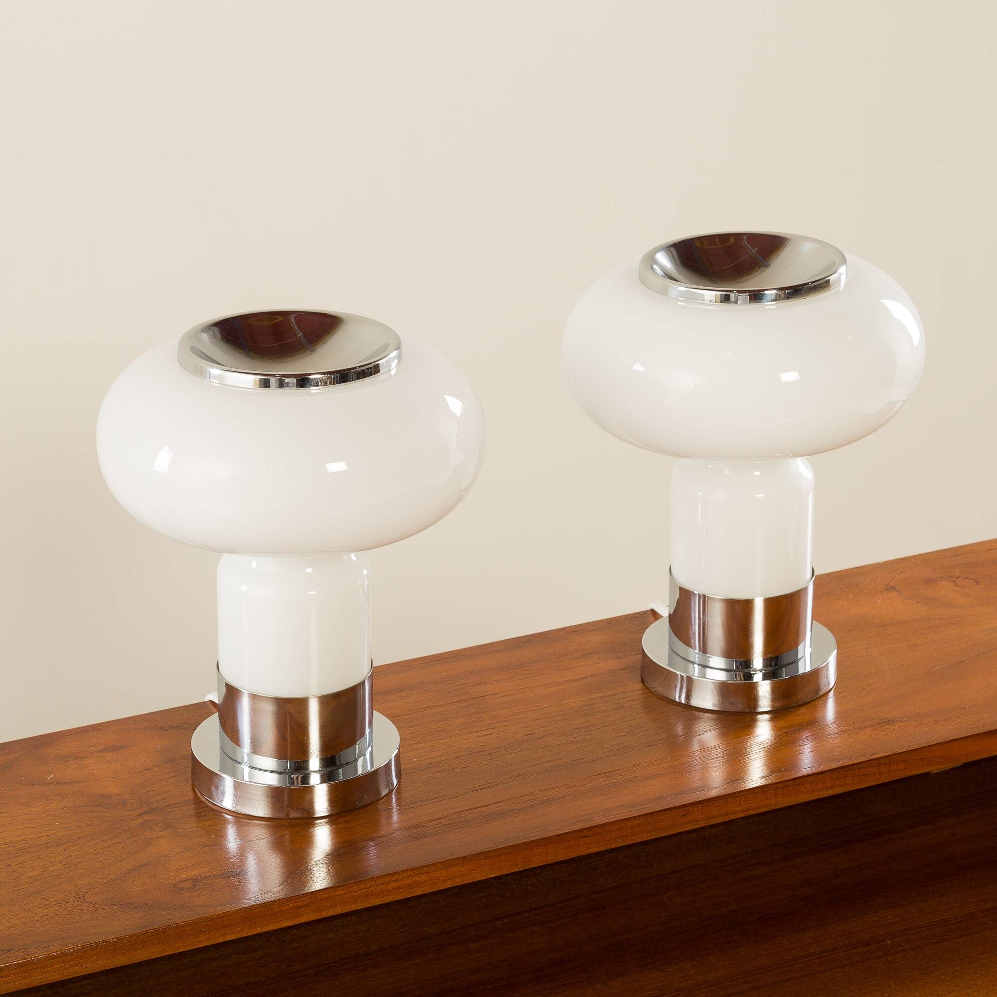 Murano glass Space Age table lamps, set of 2, Italy 1970s