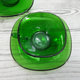 Set of 4 cups and saucers in Vereco green glass
