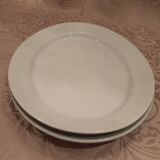 2 anciens plats de service ovales en porcelaine blanche 34cm, fin 19e