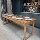 Farm table with turned legs in oak (renovated)