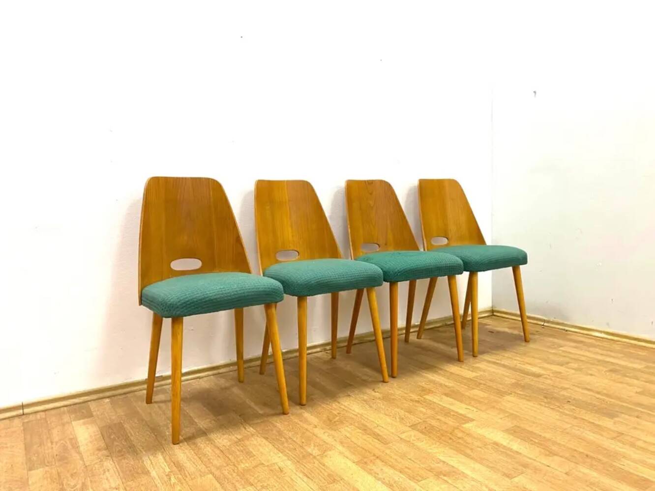Set of 4 retro chairs, Brussels style, 1964, Czechoslovakia