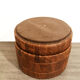 Patchwork leather storage pouf, 1970s