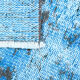 2x9 di̇stressed blue oushak runner rug, 282x75cm
