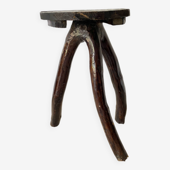Brutalist artisanal tripod stool
