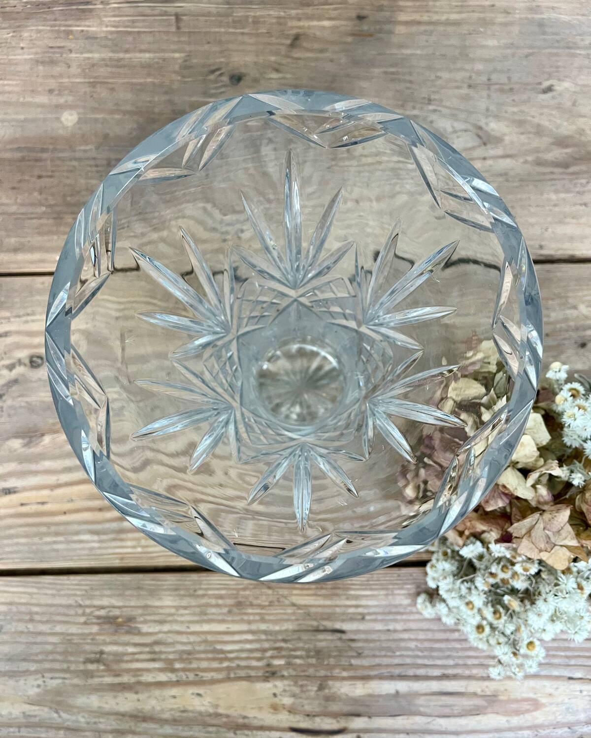 70s crystal vase