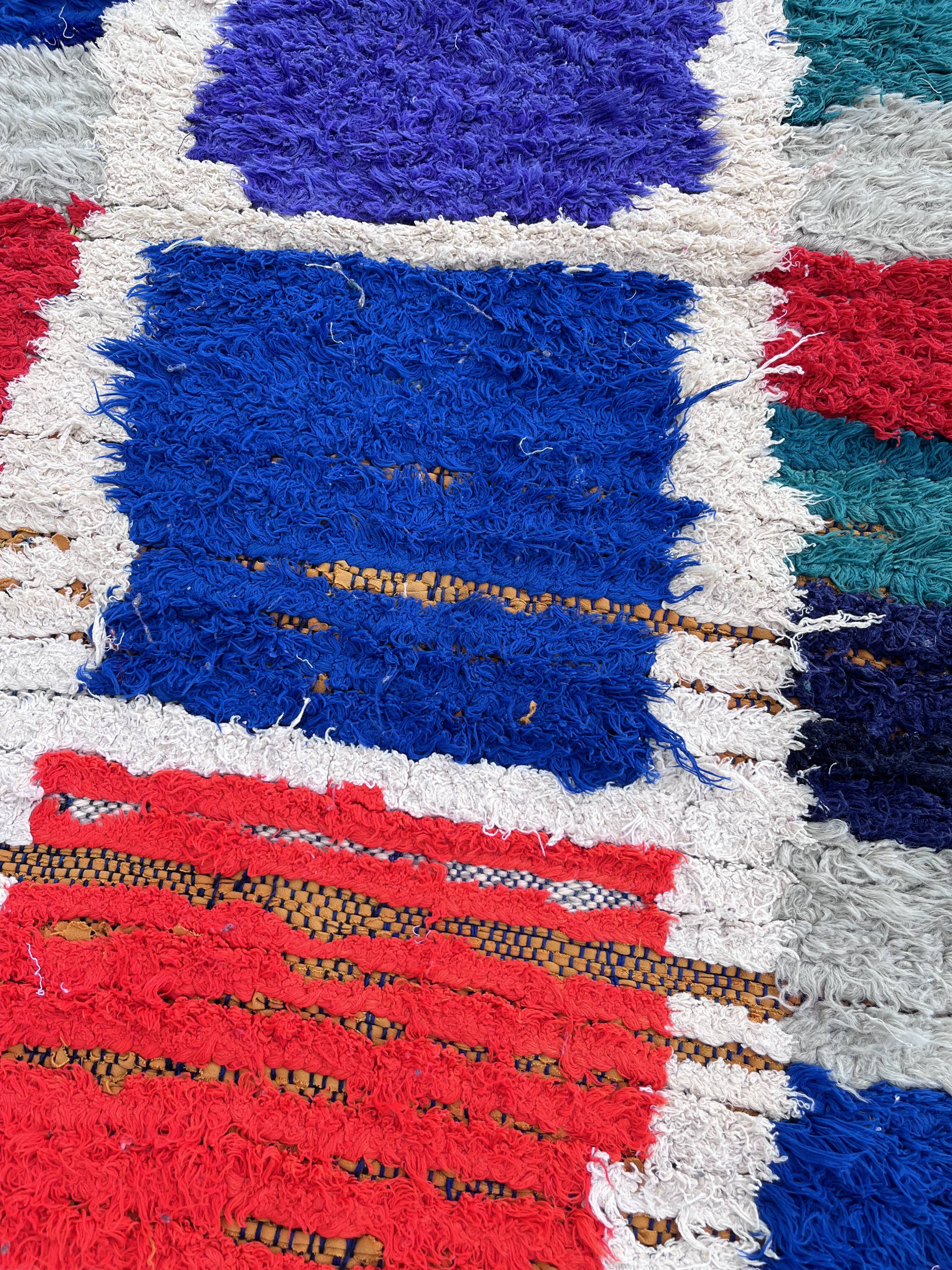 Carpet modern room Berbere boucherouite