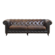 Cowhide Leather 3-Seater Chesterfield Sofa