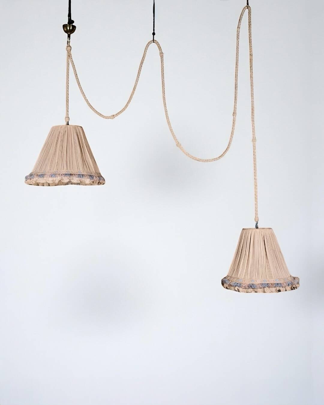 Double Italian draped pendant light, 1960s