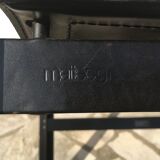 Pair of leather and metal chairs 70s