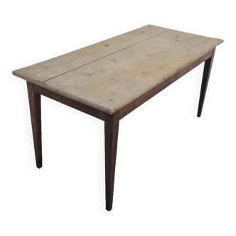 Old rustic farmhouse table 1900 in oak and fir - 1m51