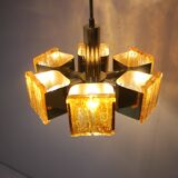 Lustre en laiton design du milieu du siècle, Hongrie des années 1970