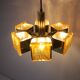 Brass chandelier mid-century design, Hungary 1970s
