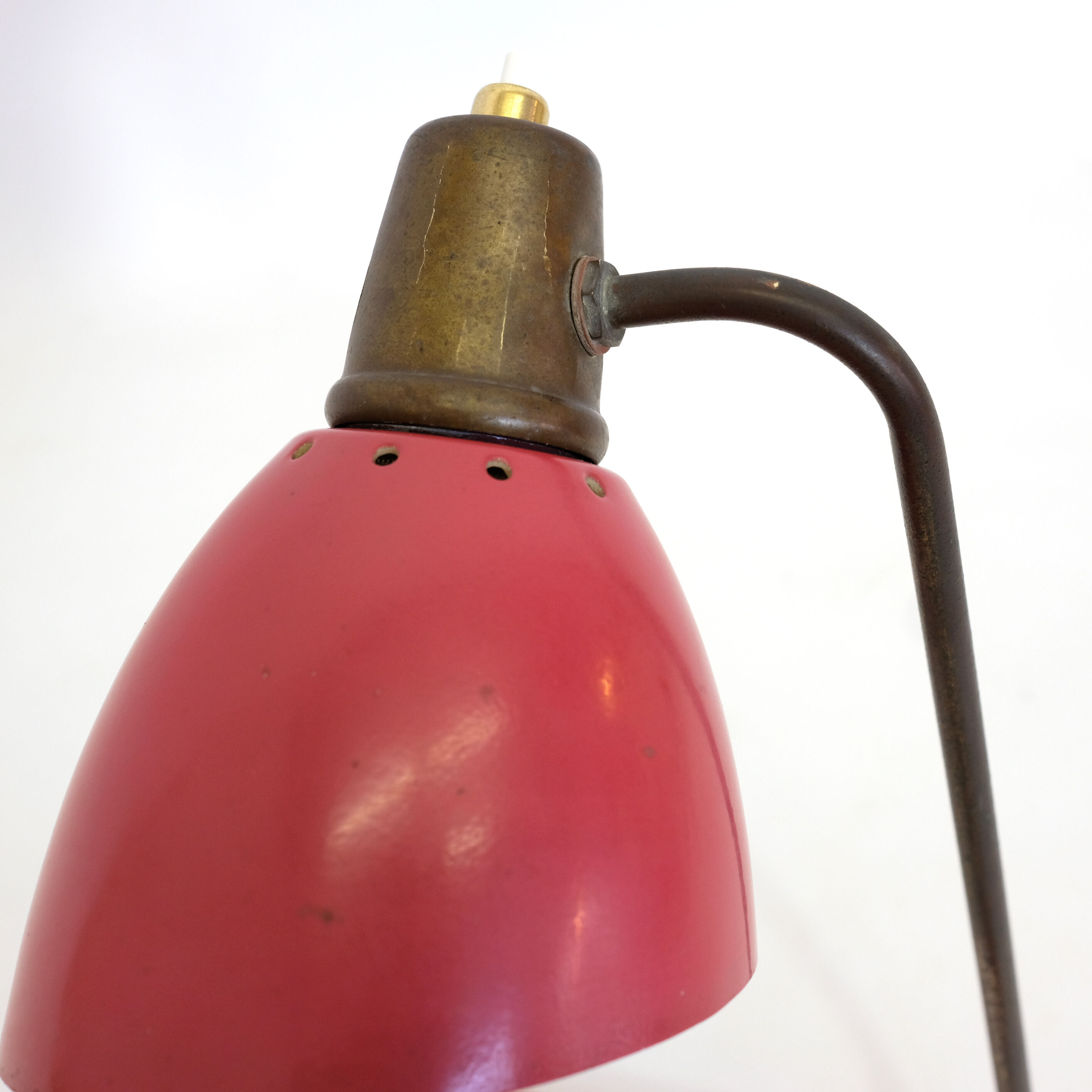Robert Caillat, red and gold lamp from the years 1950