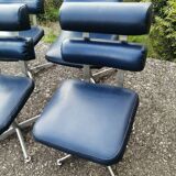 Set of 4 1970s hairdresser chairs in Space Age style.