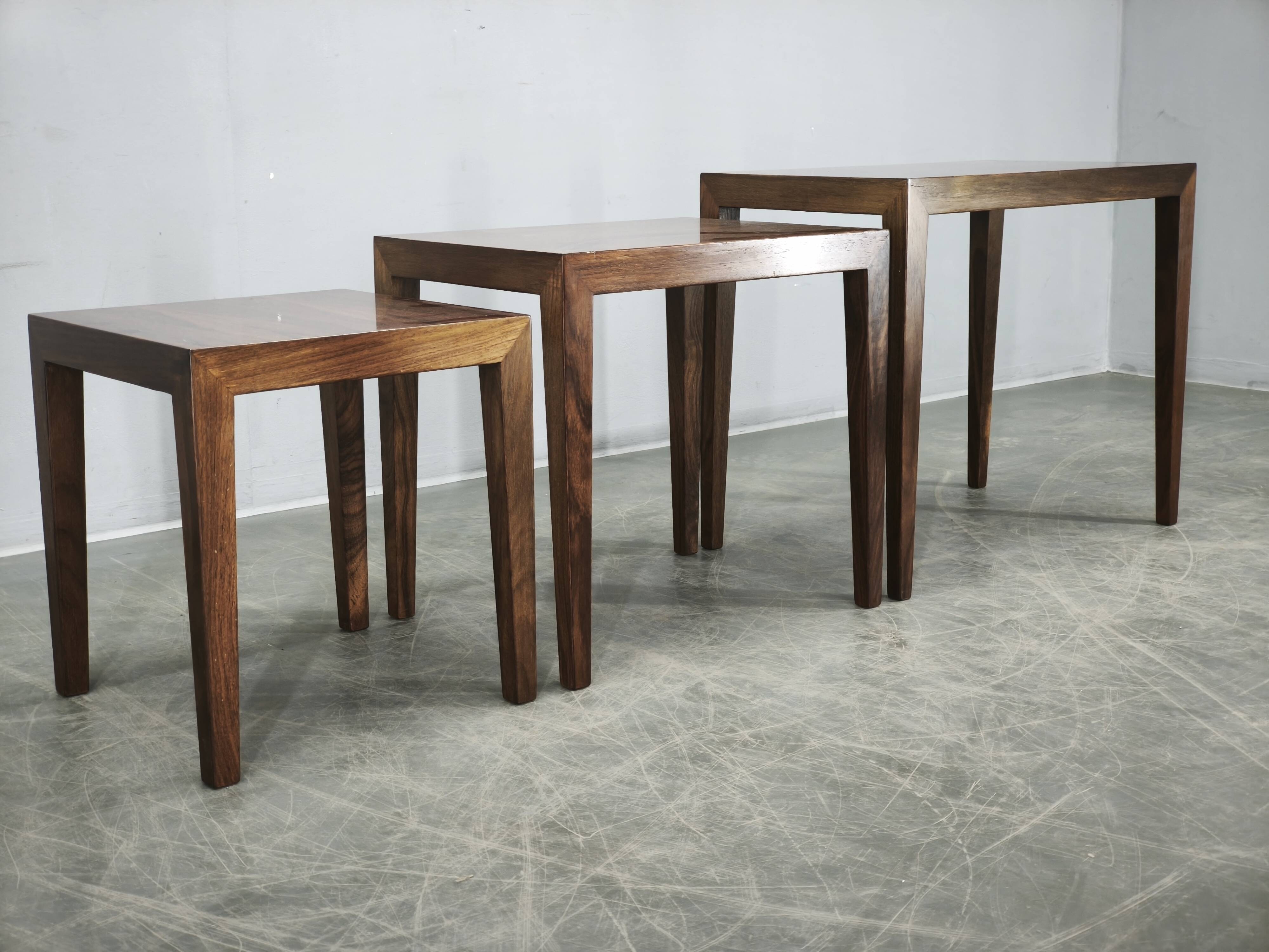Severin Hansen Nesting Tables for Haslev, Denmark, 1960s