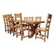 Table de ferme brutaliste avec ces 8 chaises