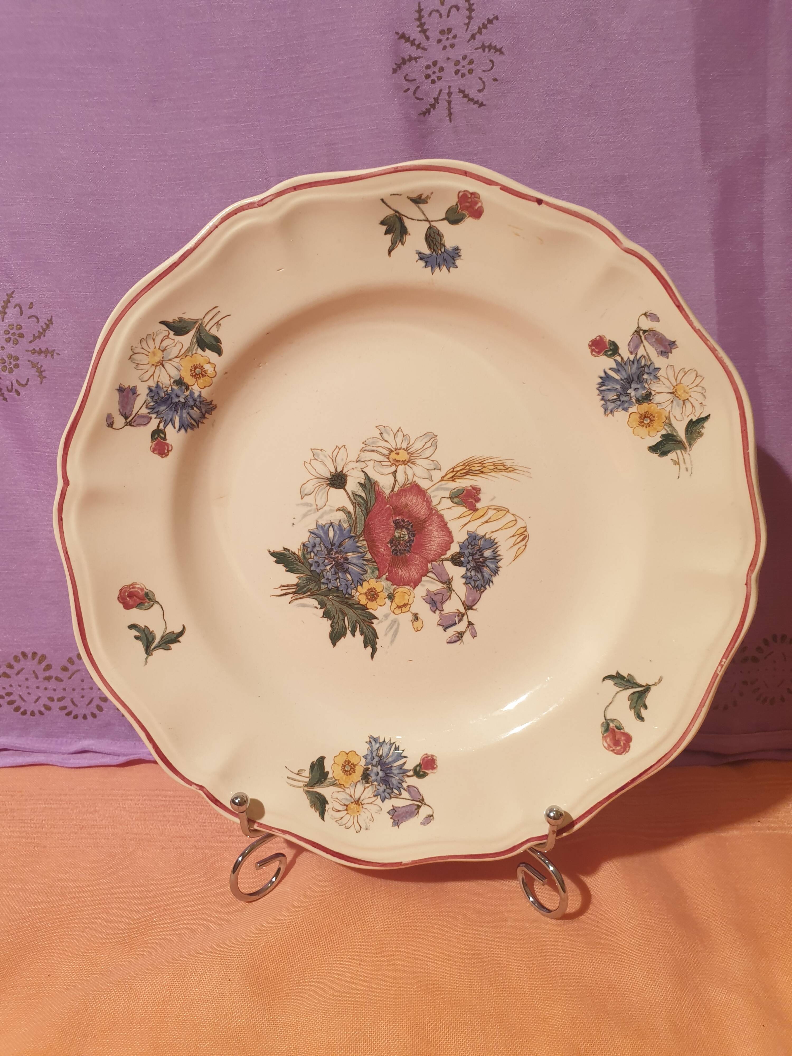 3 flat plates 3 soup plates Agreste Digoin Sarreguemines