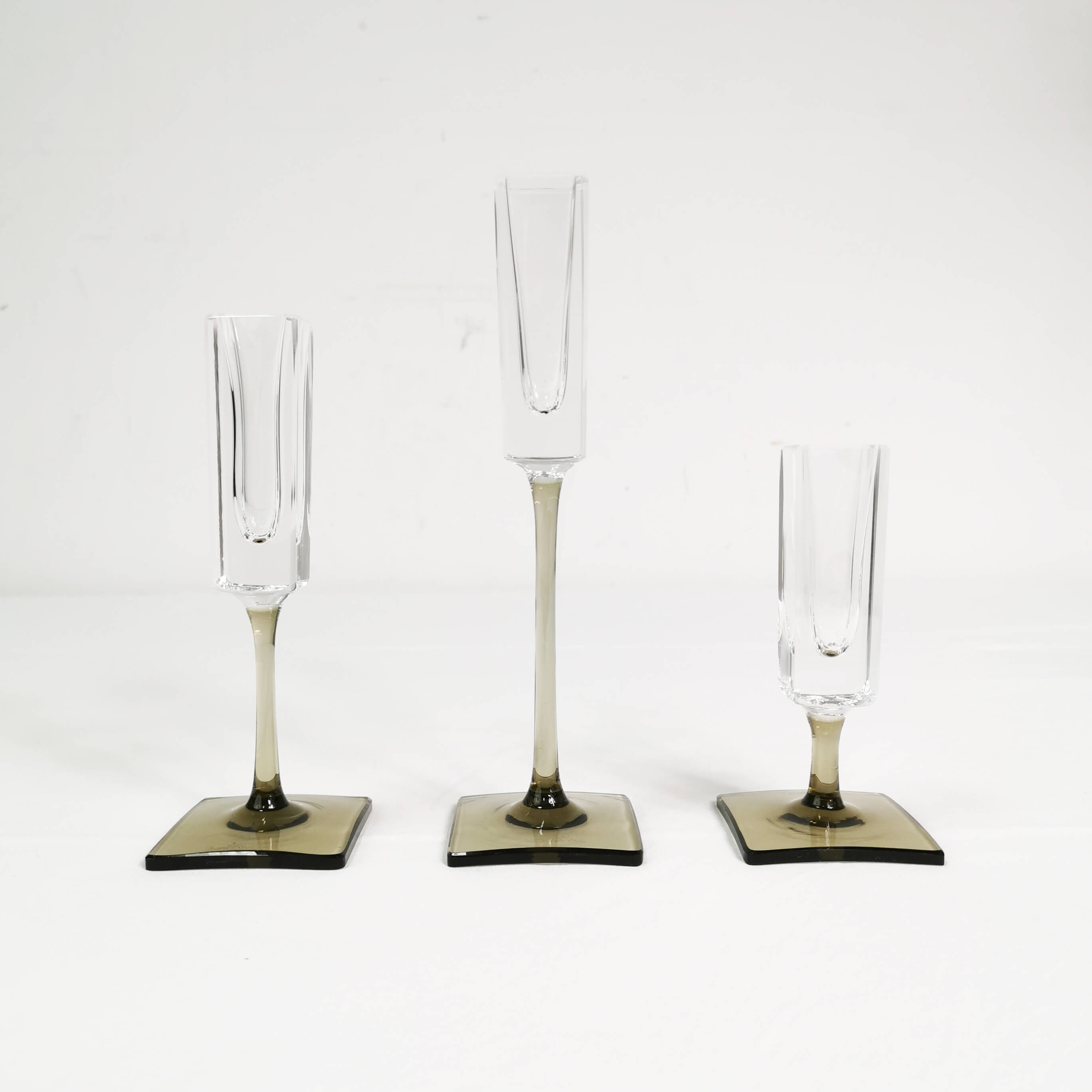 Crystal candlesticks, Rosenthal, designed by G. Jensen, Germany, 1970s