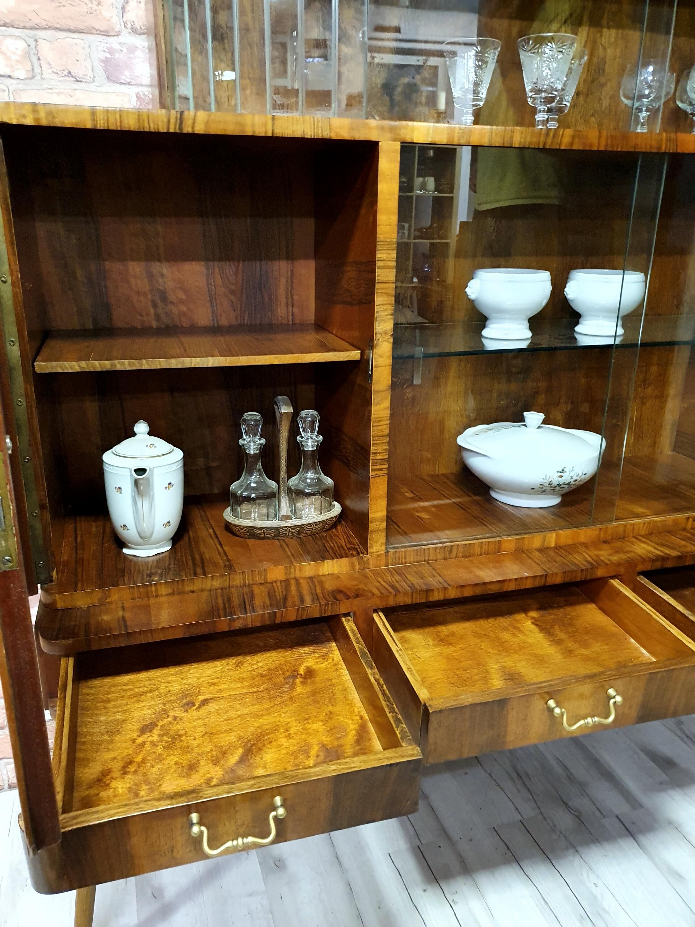 Unique art deco cabinet with drawers. Poland 1950s