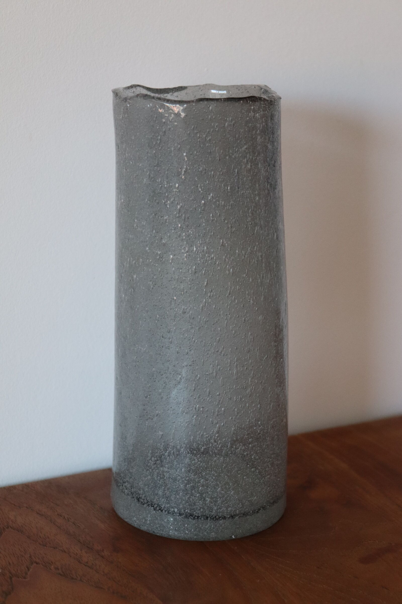 Blown bubble glass vase