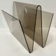 Smoked plexiglass magazine rack in the style of Michel Dumas, France, 1970s.
