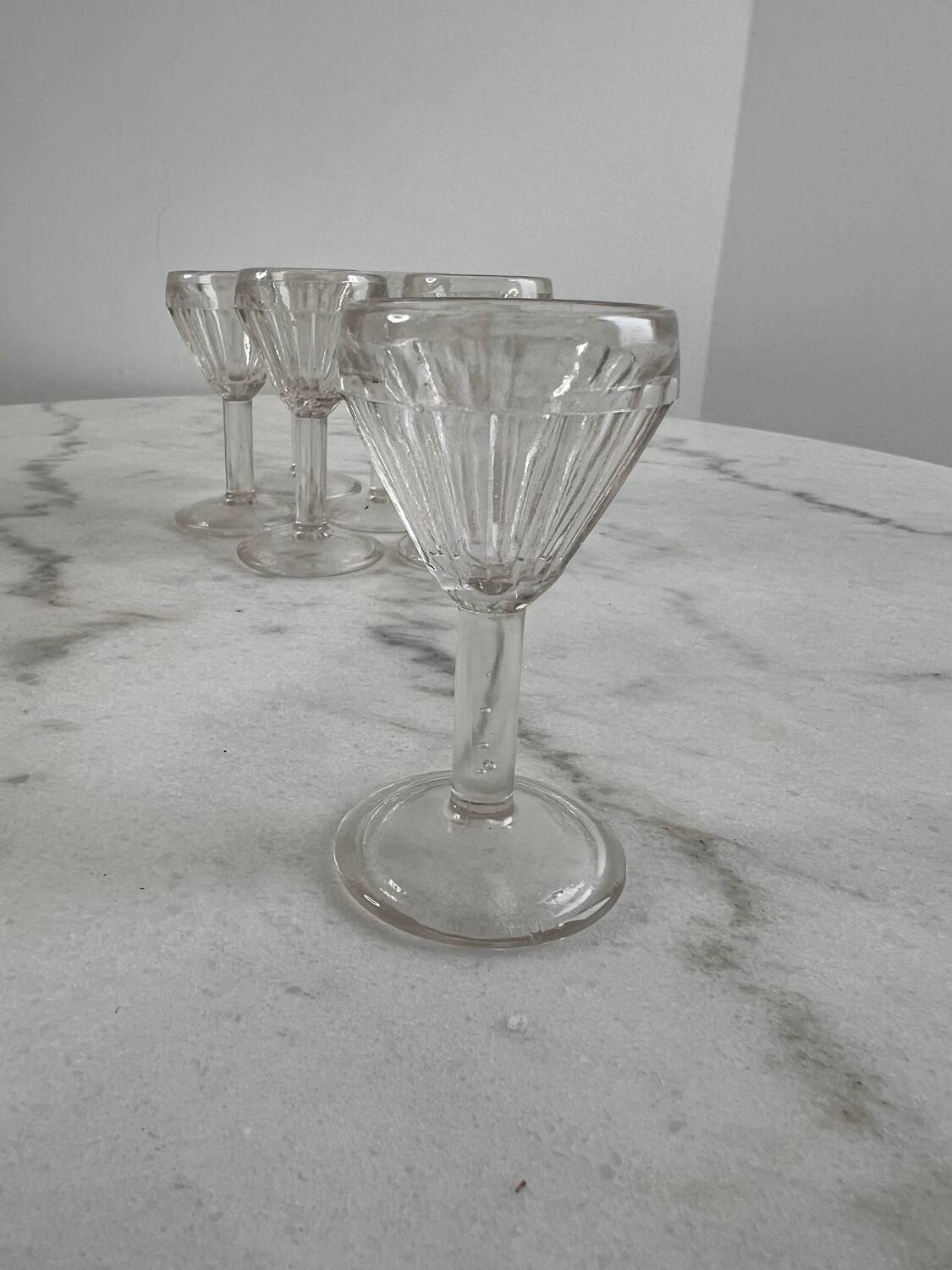 Set of 6 blown glass shot glasses