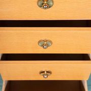 Scandinavian minimalist blonde oak chest, mid-century modern chest.