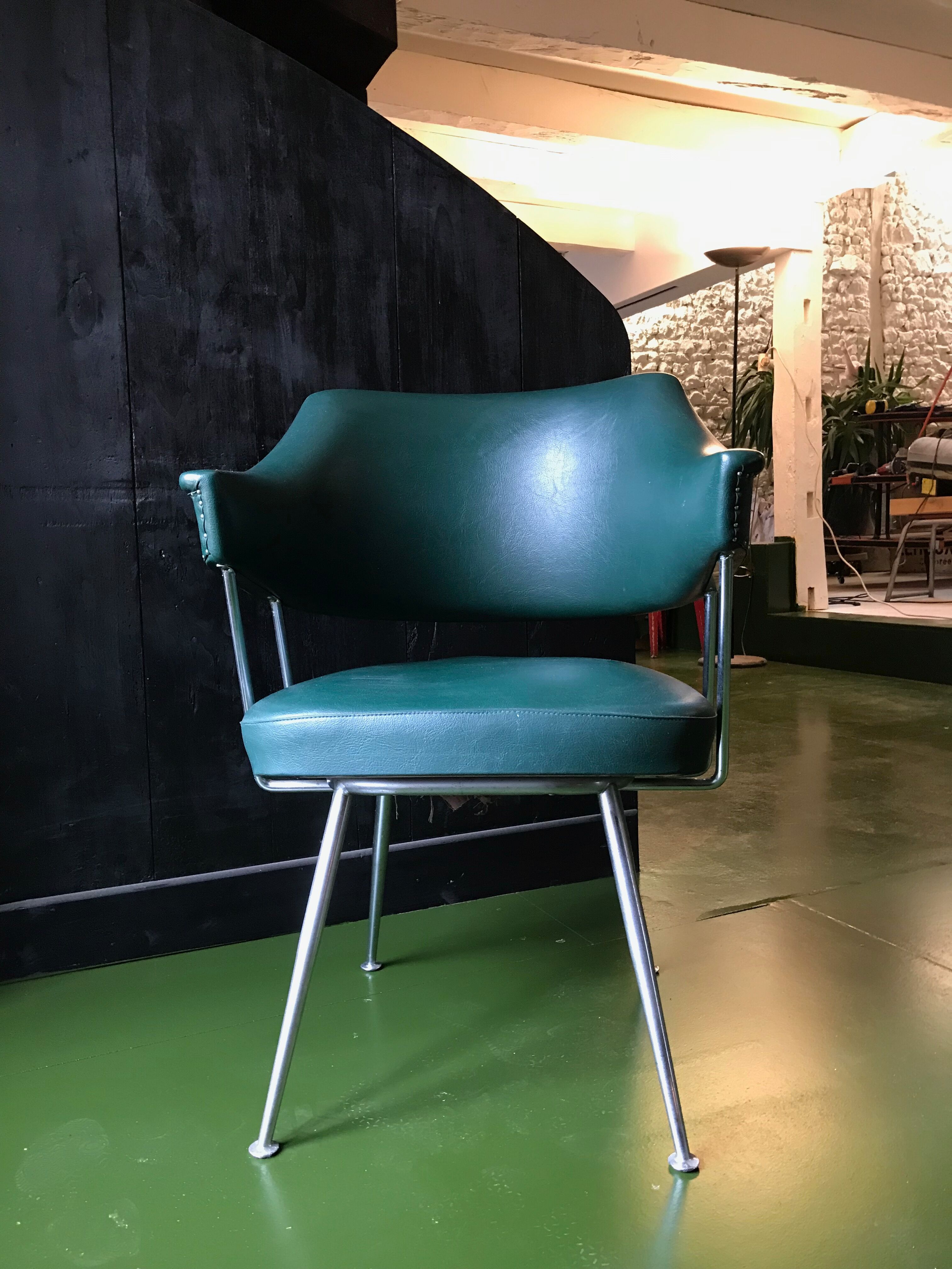 Green skai armchair