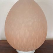 Vintage 1970s speckled glass egg lamp by Vianne in pink.