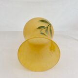 Glass paste vase, tried with flowers, signed "Lily"