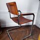 4 Matteo Grassi cantilever chairs in cognac leather