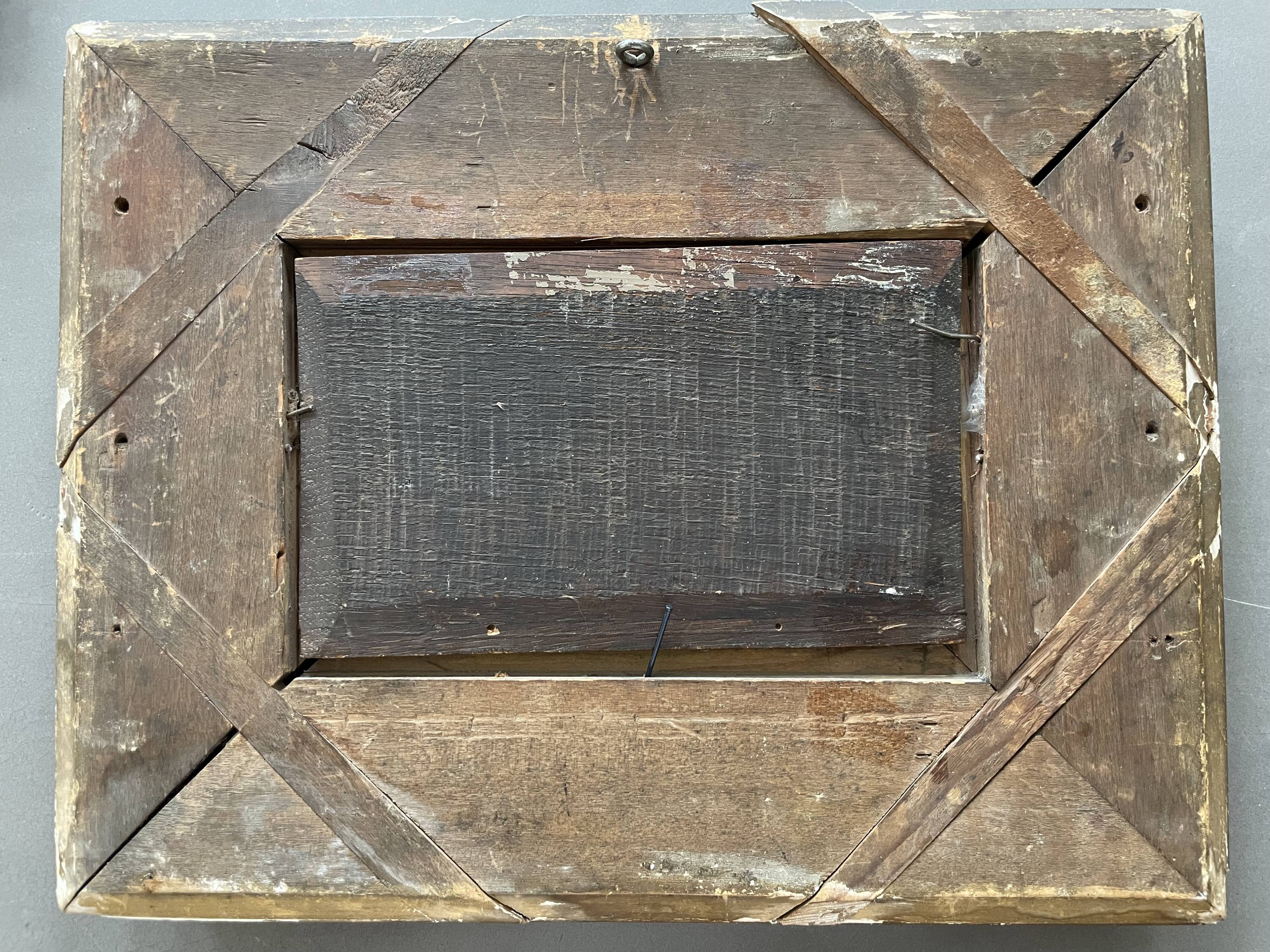 Painting old animated landscape Theodore Ghirardi nineteenth