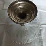 Antique glass and metal fruit bowl