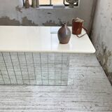 80s lacquered desk and mirror