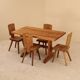 Table in solid elm, France, 1980s