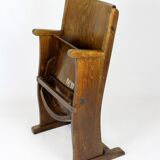 Vintage Cinema Chair TON (Thonet), 1940s Czech, Wooden Theatre Seat