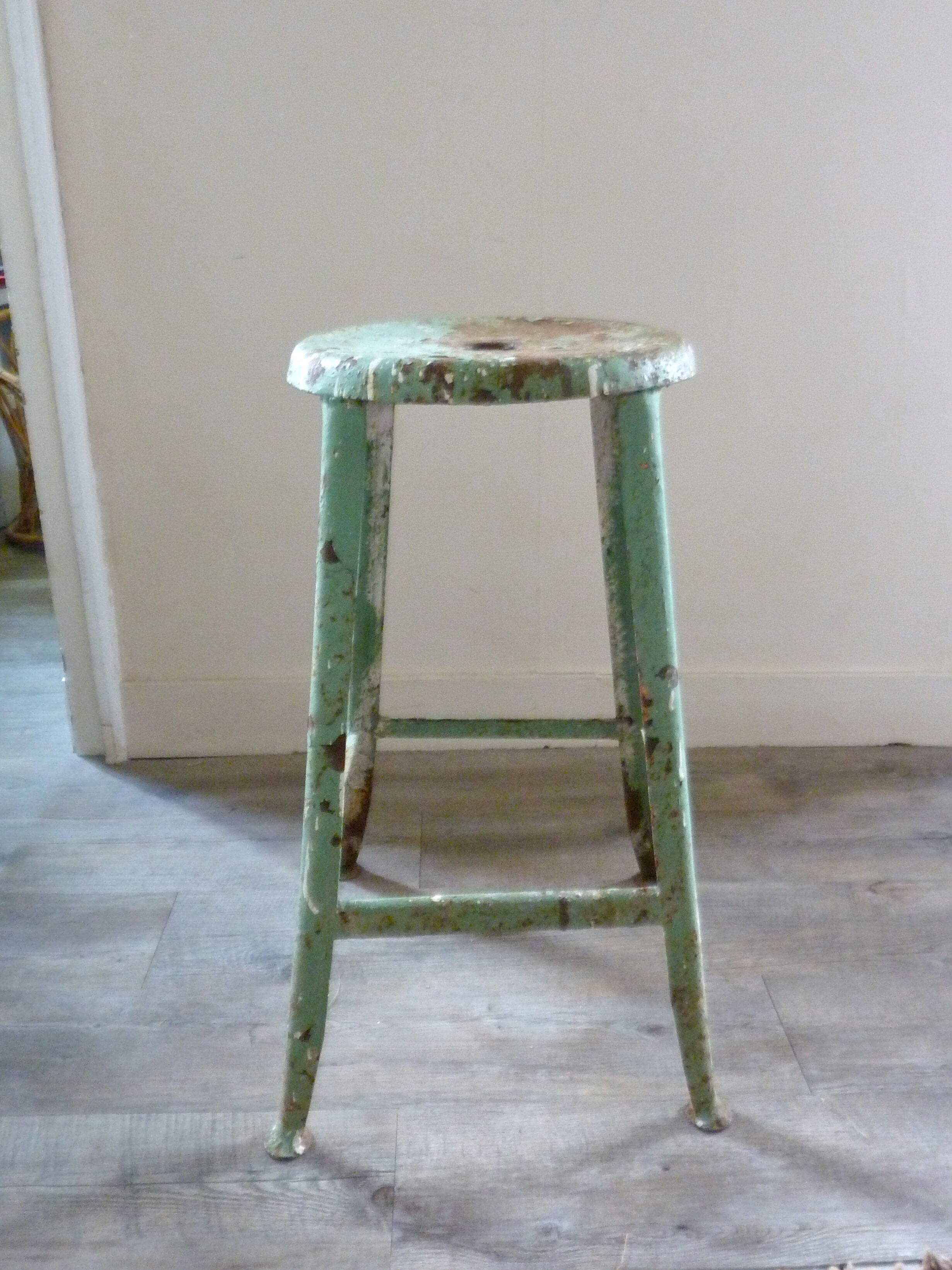 Workshop metal stool green Nicolle