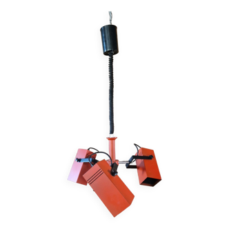 Retro rise and fall triple spot lamp