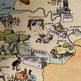 Old poster illustrated map of Normandy 1927 - JP Pinchon