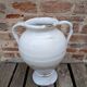 White glazed stoneware jar / pottery